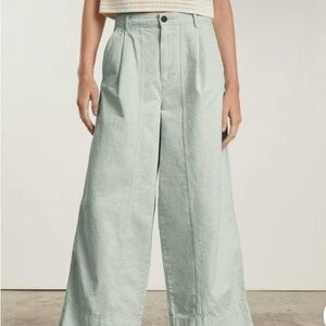 Everlane wide legged baggy organic cotton pant mint sea foam green size 6
